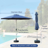 9FT Patio Umbrella, Outdoor Table Umbrella with Push Button Tilt and Crank, UV Protection Waterproof Market Sun Umbrella with 8 Sturdy Ribs for Garden