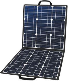 100W 18V Portable Solar Panel, Flashfish Foldable Solar Charger with 5V USB 18V DC Output Compatible with Portable Generator, Smartphones, Tablets and