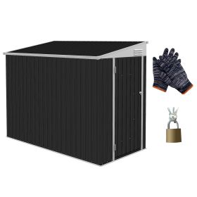 Outsunny 4' x 8' Metal Outdoor Storage Shed, Lean to Storage Shed, Garden Tool Storage House with Lockable Door and 2 Air Vents for Backyard, Patio, L