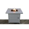 Living Source International 25" H x 30" W Steel Propane/Natural Gas Fire Pit Table ( White )