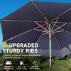 9FT Patio Umbrella, Outdoor Table Umbrella with Push Button Tilt and Crank, UV Protection Waterproof Market Sun Umbrella with 8 Sturdy Ribs for Garden