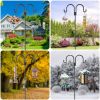 Double Shepherd Hooks for Outdoor, 79 Inch Heavy Duty Bird Feeder Pole for Hanging Bird Feeder, Garden Hooks Plant Baskets, Garden Plant Hanger Stands