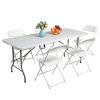 6' Folding Table Portable Plastic Indoor Outdoor Picnic Party Dining Camping Tables