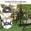 24 Inch Round Cast Aluminum Table Patio Dining Bistro Table with 2 Inch Umbrella Hole