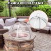 VEVOR Firepit Spark Screen Lid, 30" Diameter, Outdoor Firepit Ring Cover Round Accessories, Fire Pit Metal Cover, Easy-Opening Stainless Steel Fire Ri