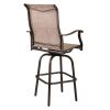 2pcs Wrought Iron Swivel Bar Chair Patio Swivel Bar Stools Brown (ONLY chair)