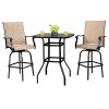 2pcs Wrought Iron Swivel Bar Chair Patio Swivel Bar Stools Black(without table)