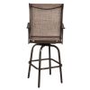 2pcs Wrought Iron Swivel Bar Chair Patio Swivel Bar Stools Brown (ONLY chair)