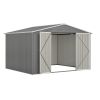 10X8 FT Outdoor Storage Shed, All Weather Metal Sheds withLockable Doors, Tool Shed for Garden, Patio, Backyard, Lawn, Grey