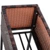 Outsunny Raised Garden Bed, Elevated Planter Box with Rattan Wicker Look, Tool Storage Shelf, Portable Design for Herbs, Vegetables, Flowers, Brown