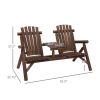 Wood Patio Chair Bench with Center Coffee Table/Garden chairs/courtyard chairs