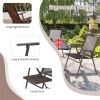 4pcs Patio Folding Sling Chairs Camping Chair,Steel,Coffee Color