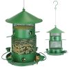 Wild Bird Feeder Squirrel-Proof Chew-Proof Metal Bird Seed Feeder Outdoor Hanging Bird Feeder With 360¬∞ Circular Perches Water Cups For Yard Garden P