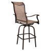 2pcs Wrought Iron Swivel Bar Chair Patio Swivel Bar Stools Brown (ONLY chair)