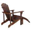 120*72*96cm Outdoor Garden With Footstool Wooden Single Chair Carbonized Color