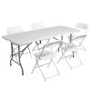 6' Folding Table Portable Plastic Indoor Outdoor Picnic Party Dining Camping Tables