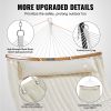 VEVOR Double Quilted Fabric Hammock, 12 FT Double Hammock with Curved Spreader Bars, 2 Person Quilted Hammock with Detachable Pillow and Chains for Ca