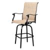 2pcs Wrought Iron Swivel Bar Chair Patio Swivel Bar Stools Black(without table)