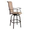 2pcs Wrought Iron Swivel Bar Chair Patio Swivel Bar Stools Brown (ONLY chair)