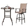 2pcs Wrought Iron Swivel Bar Chair Patio Swivel Bar Stools Brown (ONLY chair)