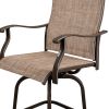 2pcs Wrought Iron Swivel Bar Chair Patio Swivel Bar Stools Brown (ONLY chair)