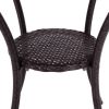 Round Rattan Wicker Coffee Table with Lower Shelf