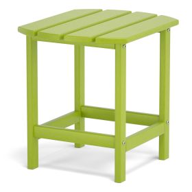 Adirondack Outdoor Side Table;  HDPE Plastic End Tables for Patio;  Backyard;  Pool;  Indoor Outdoor Companion;  Easy Maintenance Weather Resistant La (Color: Lemon green)