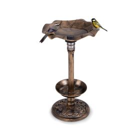 Birdbath with Bird Feeder and Flower Planter for Outdoor Decor (type: bird supplies, Color: bronze)