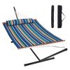 VEVOR Two Person Hammock with Stand Included Heavy Duty 480lb Capacity, Double Hammock with 12 FT Steel Stand and Portable Carrying Bag and Pillow, Fr