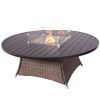 Direct Wicker Outdoor Rattan 50,000BTU Propane Gas Fire Pit Table (Table Only)