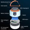 LED Solar Camping Light USB Rechargeable Bulb Outdoor Tent Lamp Portable Lantern Night Emergency Bulb Flashlight BBQ Hiking Tool