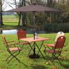 9 Feet Patio LED Solar Umbrella with Crank