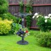 Birdbath with Bird Feeder and Flower Planter for Outdoor Decor