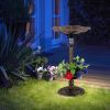 Birdbath with Bird Feeder and Flower Planter for Outdoor Decor