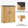 Outdoor 5.3ft Hx4.6ft L Wood Storage Shed Tool Organizer; Garden Shed; Storage Cabinet with Waterproof Asphalt Roof; Double Lockable Doors; 3-tier She